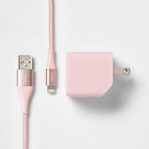 Heyday -  2-Port Wall Charger 15W USB-C & 5W USB-A (w Pink/Rose Gold